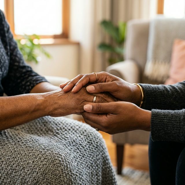 African hands reaching out in support